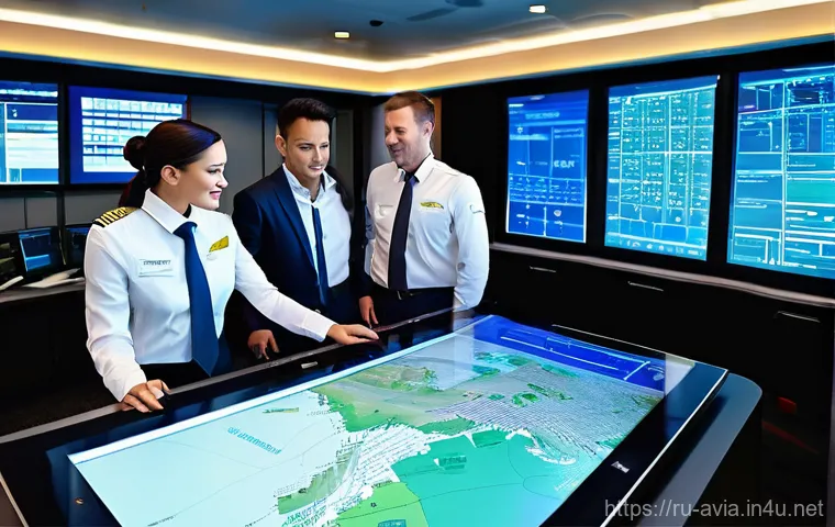 항공운항관리사와 항공사 프로세스 - **Aircraft Heavy Maintenance - Detailed Inspection in Hangar**:
    "A brightly lit, expansive aircr...
