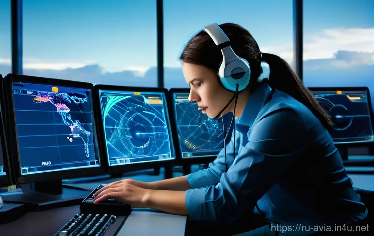 항공운항관리사 항공 안전 관리 - **Prompt 1: Dawn of Control**
    An early morning scene inside a modern air traffic control center....